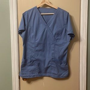 Cherokee Workwear Crossover V-neck Pocket Scrub Top Size Medium